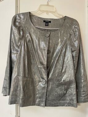 Alfani Metallic Silver Women's Jacket/blazer size 10